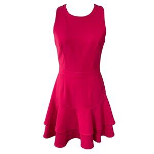 Adelyn Rae Fit & Flare Dress Lace Back Pink Size S Small Mini Tiered